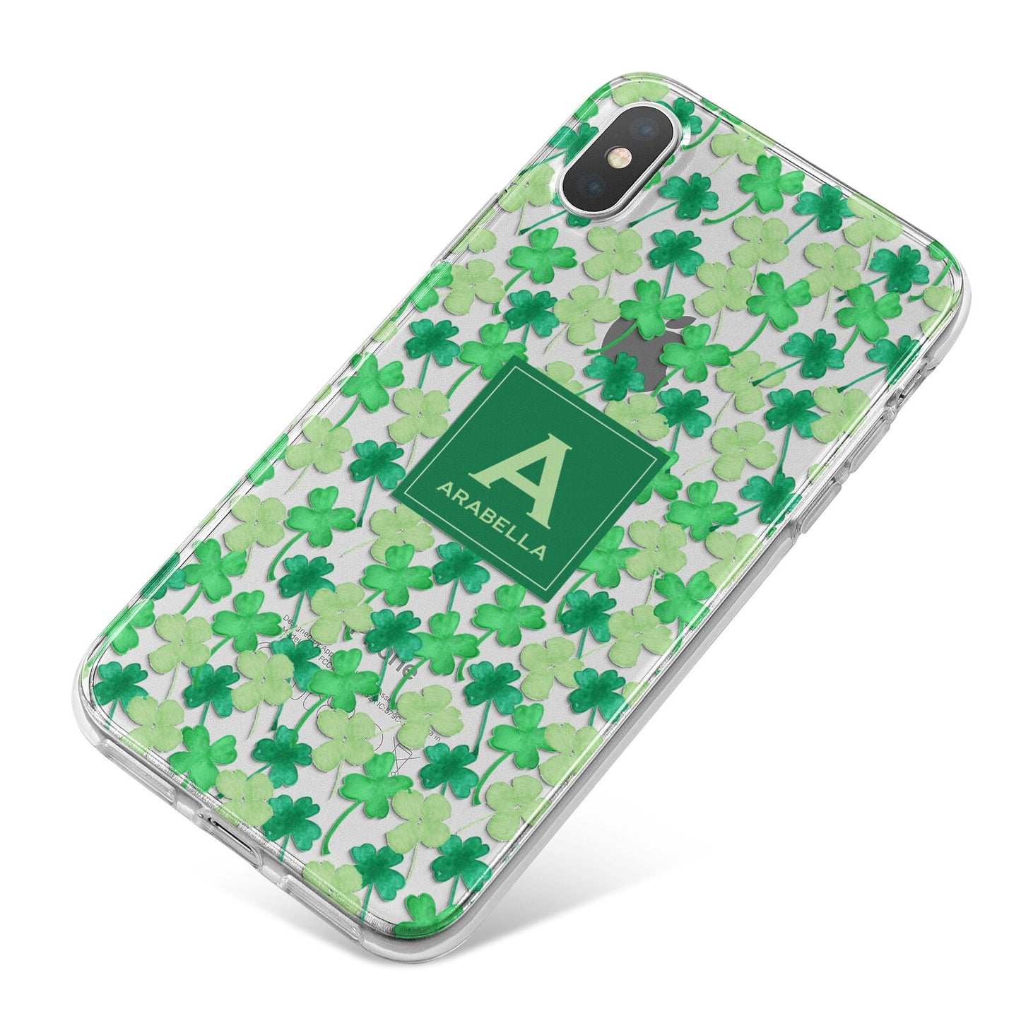 St Patricks Day Monogram iPhone X Bumper Case on Silver iPhone