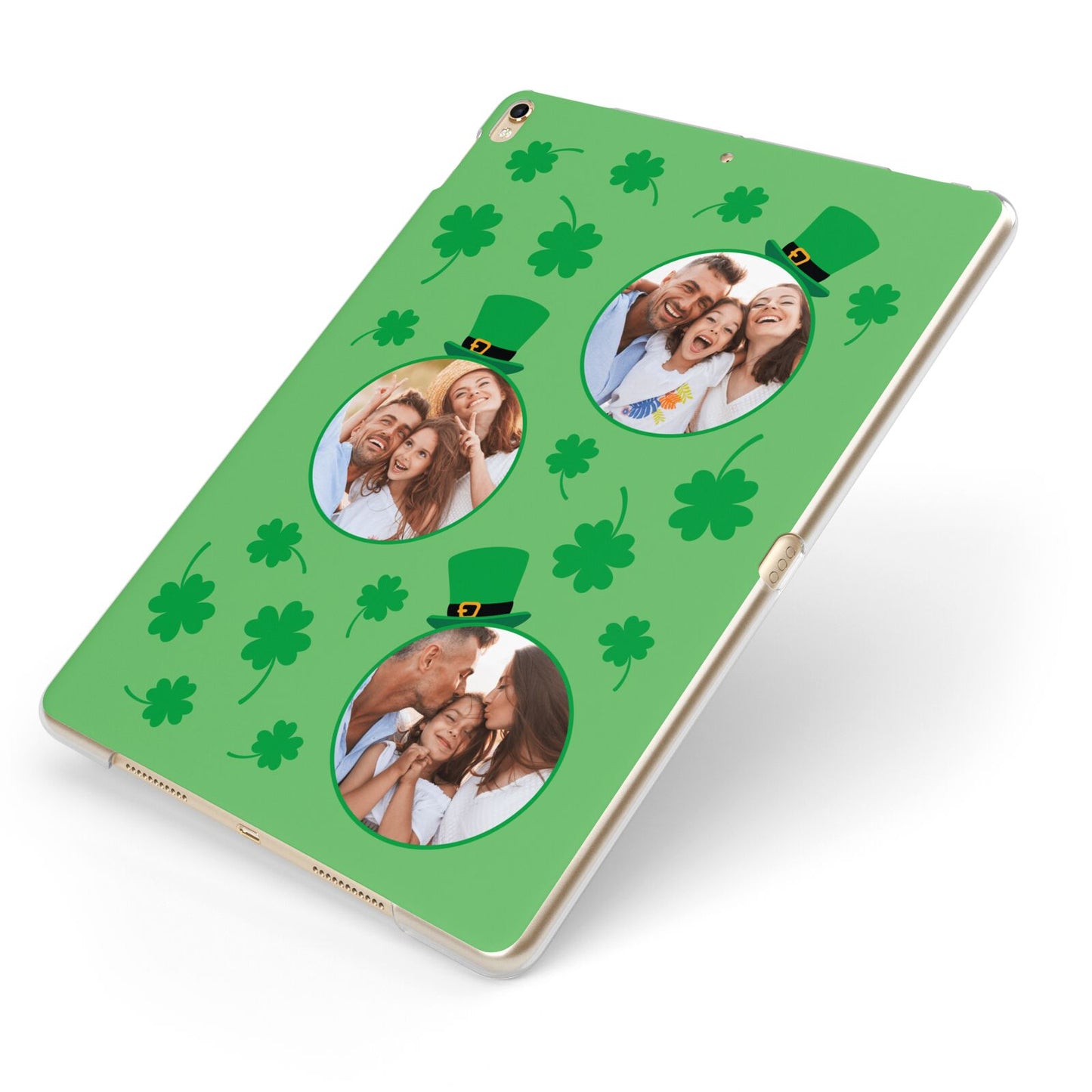 St Patricks Day Personalised Photo Apple iPad Case on Gold iPad Side View