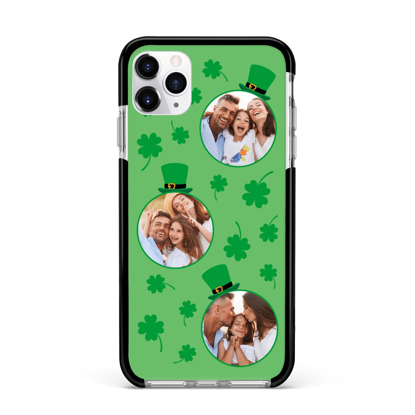 St Patricks Day Personalised Photo Apple iPhone 11 Pro Max in Silver with Black Impact Case