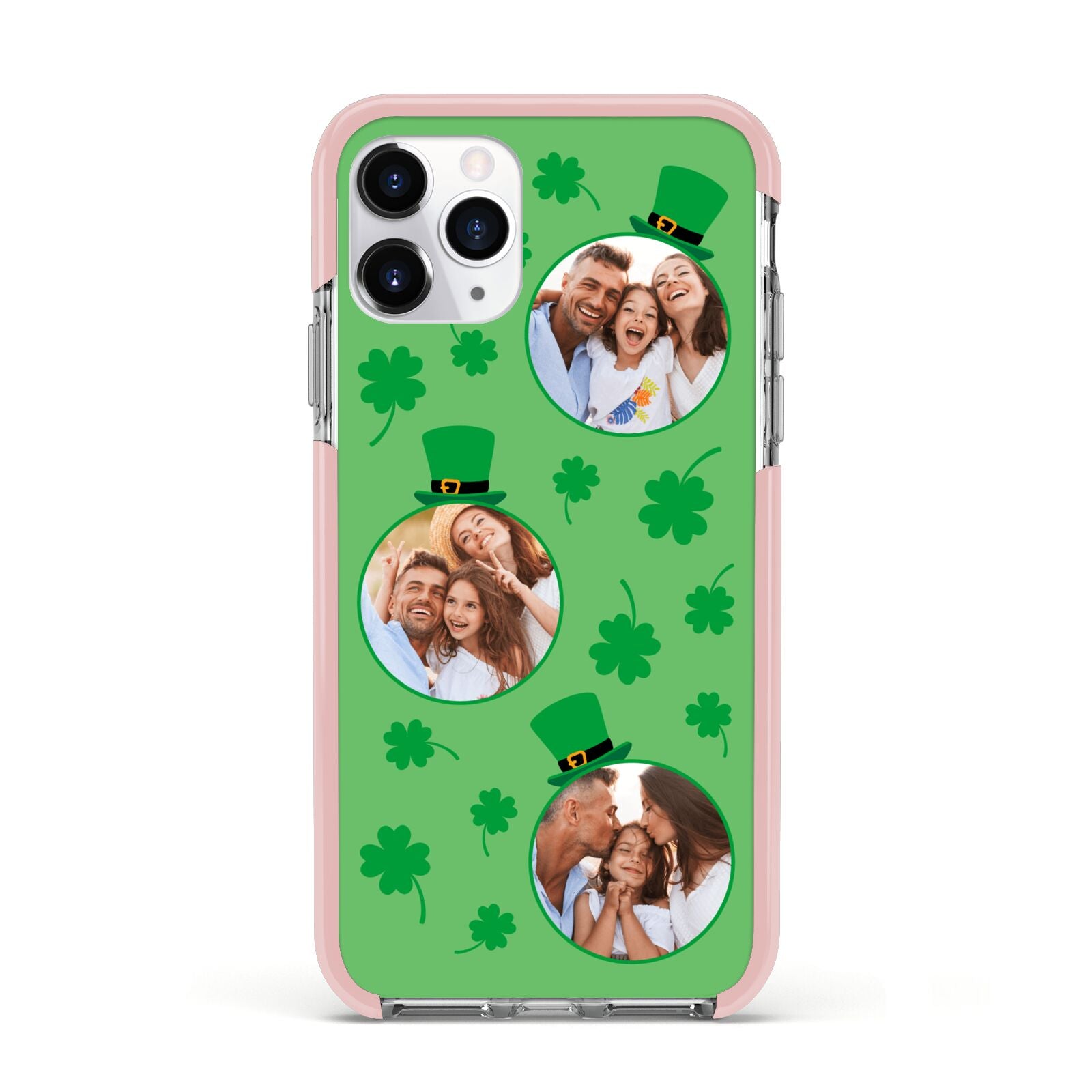 St Patricks Day Personalised Photo Apple iPhone 11 Pro in Silver with Pink Impact Case