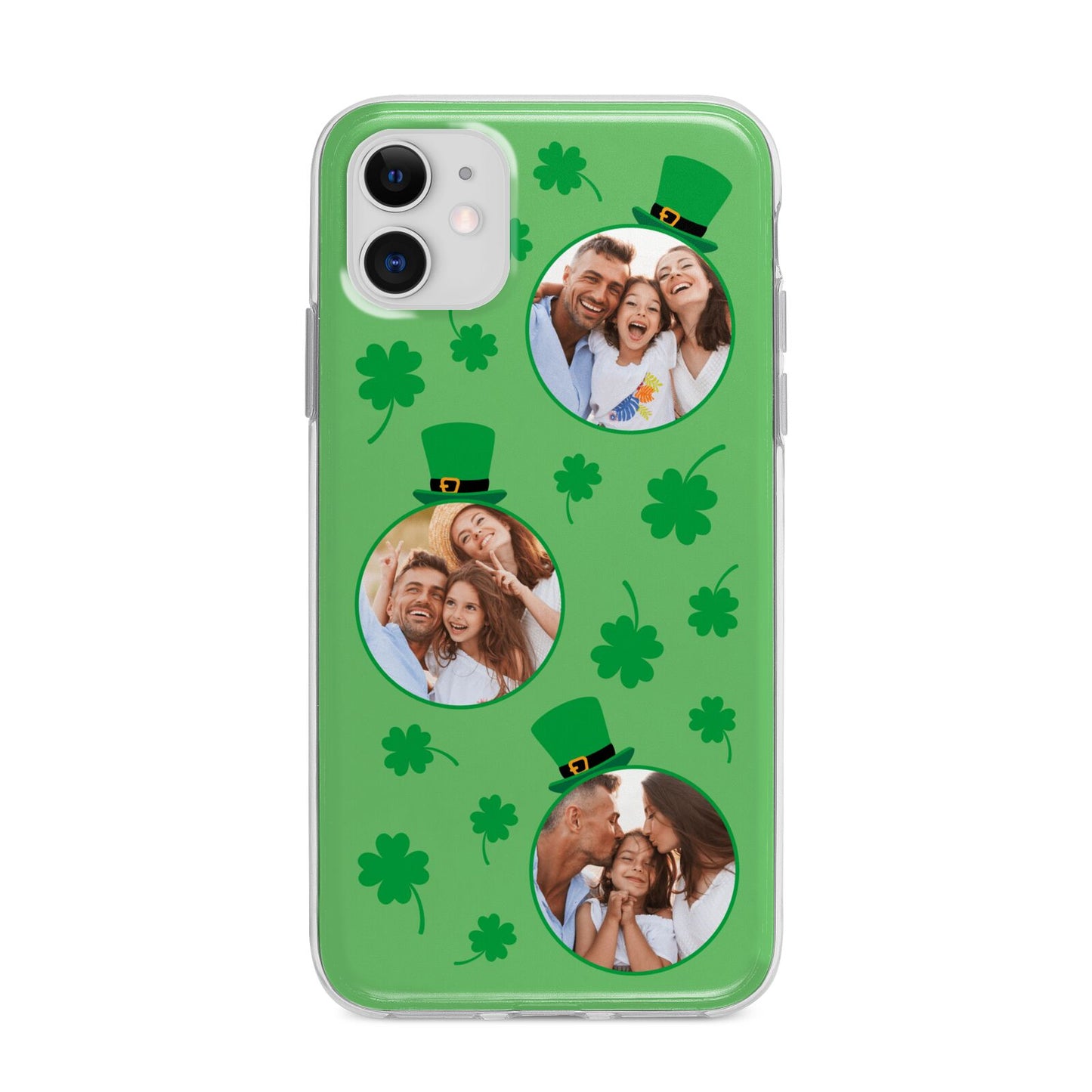 St Patricks Day Personalised Photo Apple iPhone 11 in White with Bumper Case