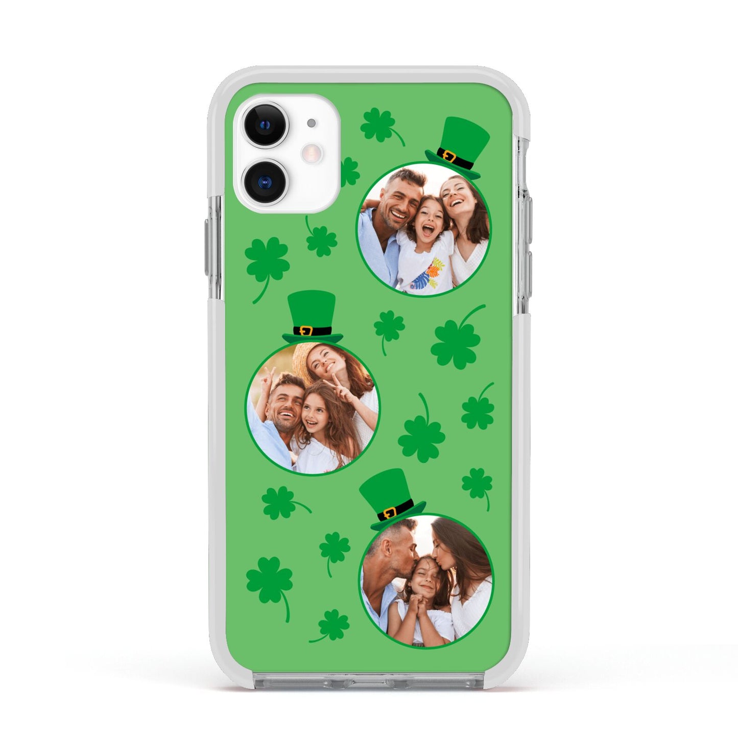 St Patricks Day Personalised Photo Apple iPhone 11 in White with White Impact Case