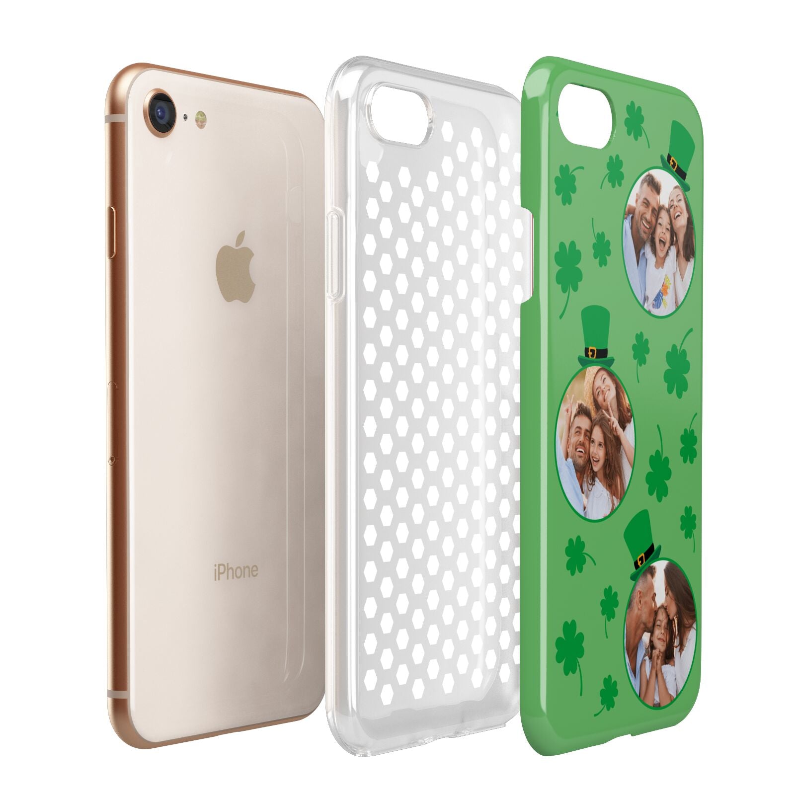 St Patricks Day Personalised Photo Apple iPhone 7 8 3D Tough Case Expanded View