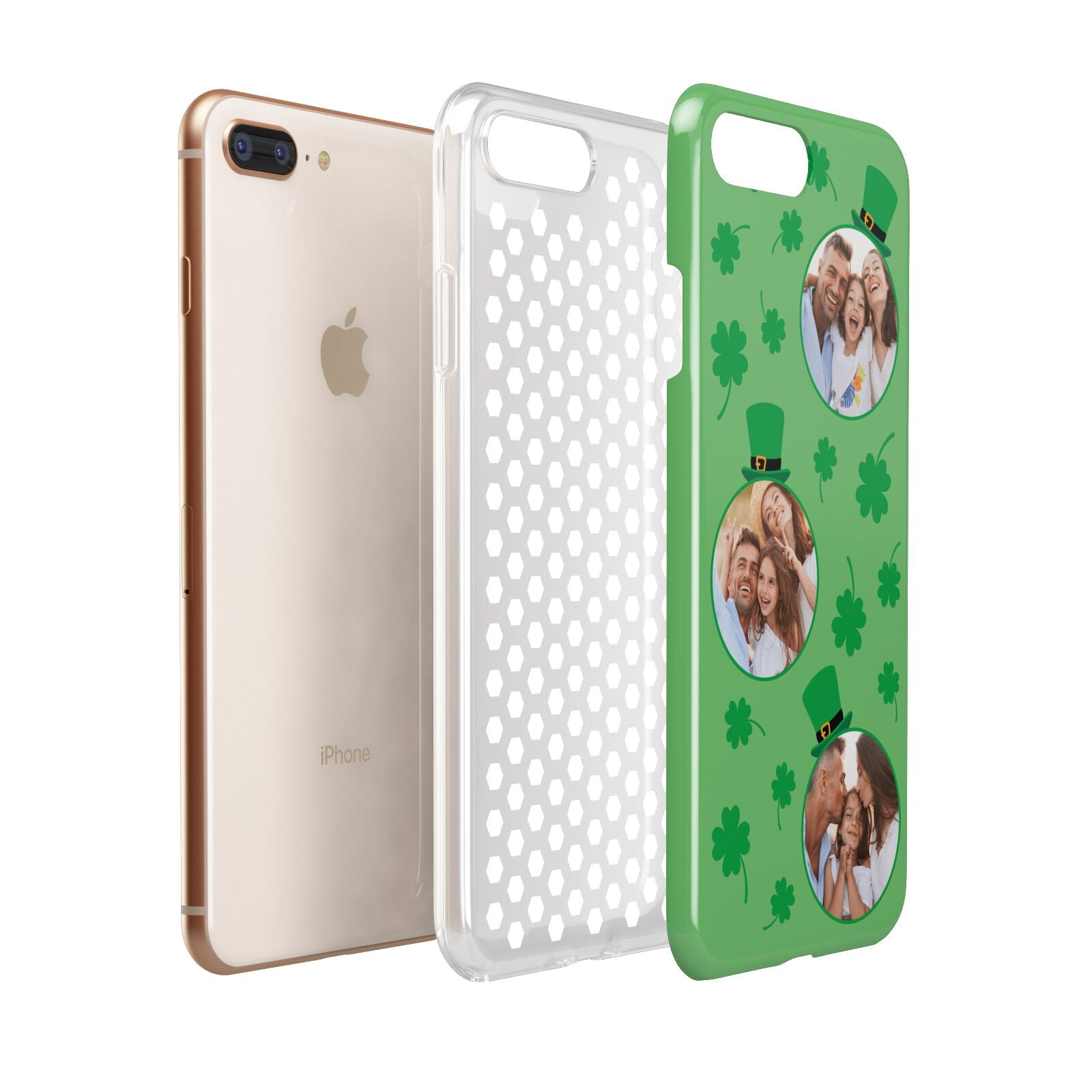 St Patricks Day Personalised Photo Apple iPhone 7 8 Plus 3D Tough Case Expanded View