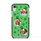 St Patricks Day Personalised Photo Apple iPhone XR Impact Case Black Edge on Silver Phone