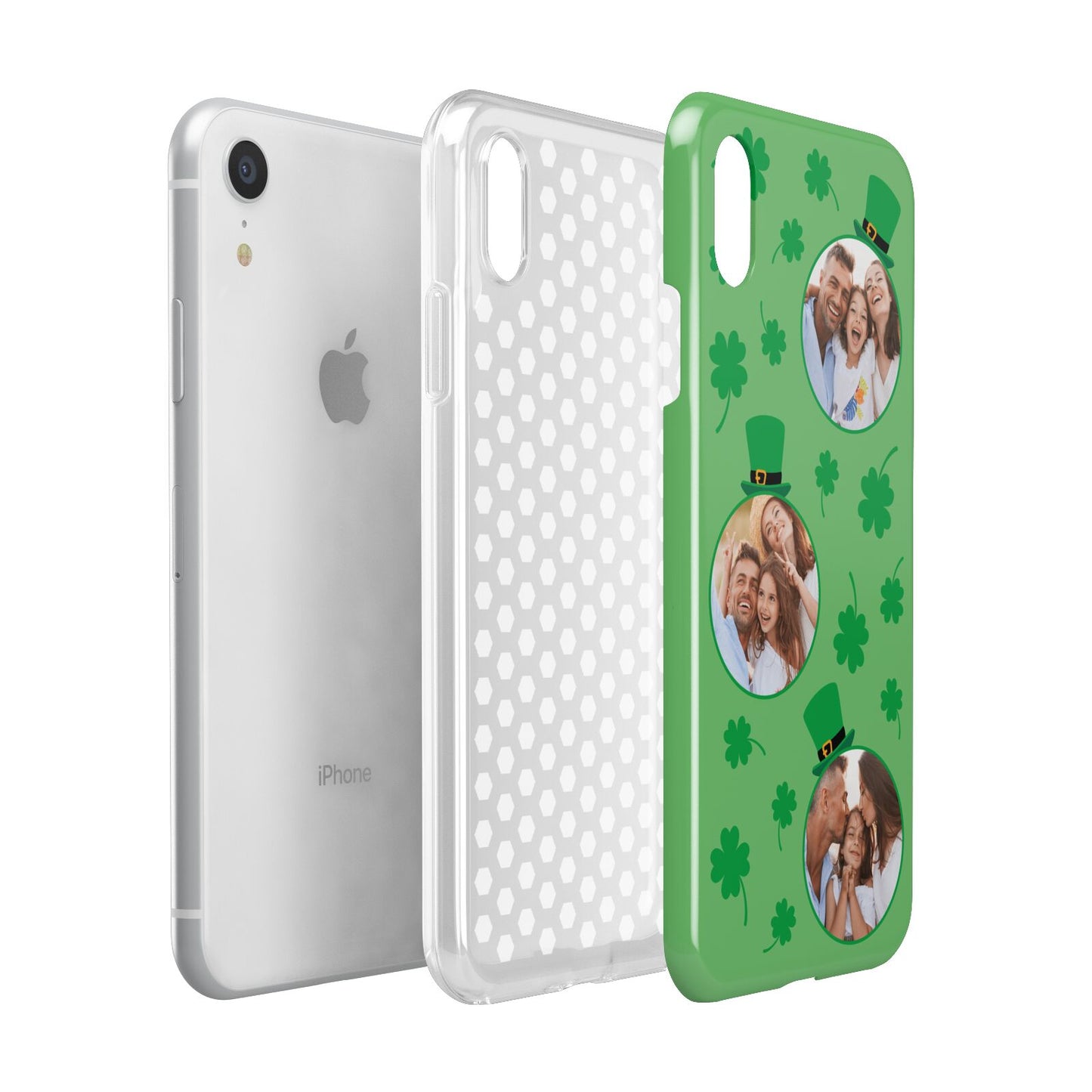 St Patricks Day Personalised Photo Apple iPhone XR White 3D Tough Case Expanded view