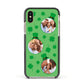 St Patricks Day Personalised Photo Apple iPhone Xs Impact Case Black Edge on Gold Phone