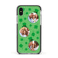 St Patricks Day Personalised Photo Apple iPhone Xs Impact Case Black Edge on Silver Phone