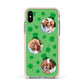 St Patricks Day Personalised Photo Apple iPhone Xs Impact Case Pink Edge on Silver Phone
