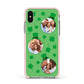 St Patricks Day Personalised Photo Apple iPhone Xs Impact Case Pink Edge on Silver Phone