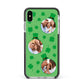 St Patricks Day Personalised Photo Apple iPhone Xs Max Impact Case Black Edge on Silver Phone