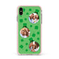 St Patricks Day Personalised Photo Apple iPhone Xs Max Impact Case Pink Edge on Gold Phone