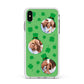 St Patricks Day Personalised Photo Apple iPhone Xs Max Impact Case White Edge on Silver Phone