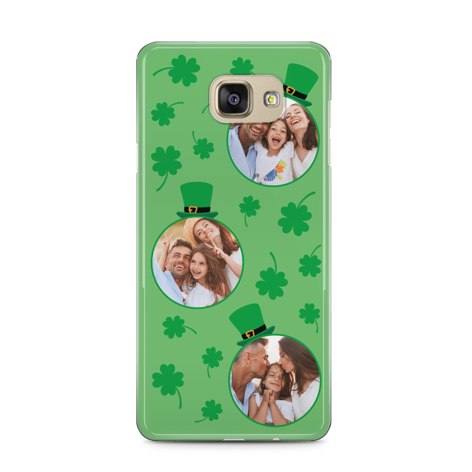 St Patricks Day Personalised Photo Samsung Galaxy A5 2016 Case on gold phone