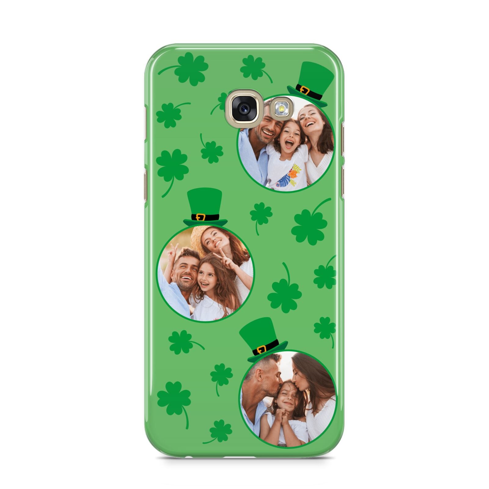 St Patricks Day Personalised Photo Samsung Galaxy A5 2017 Case on gold phone