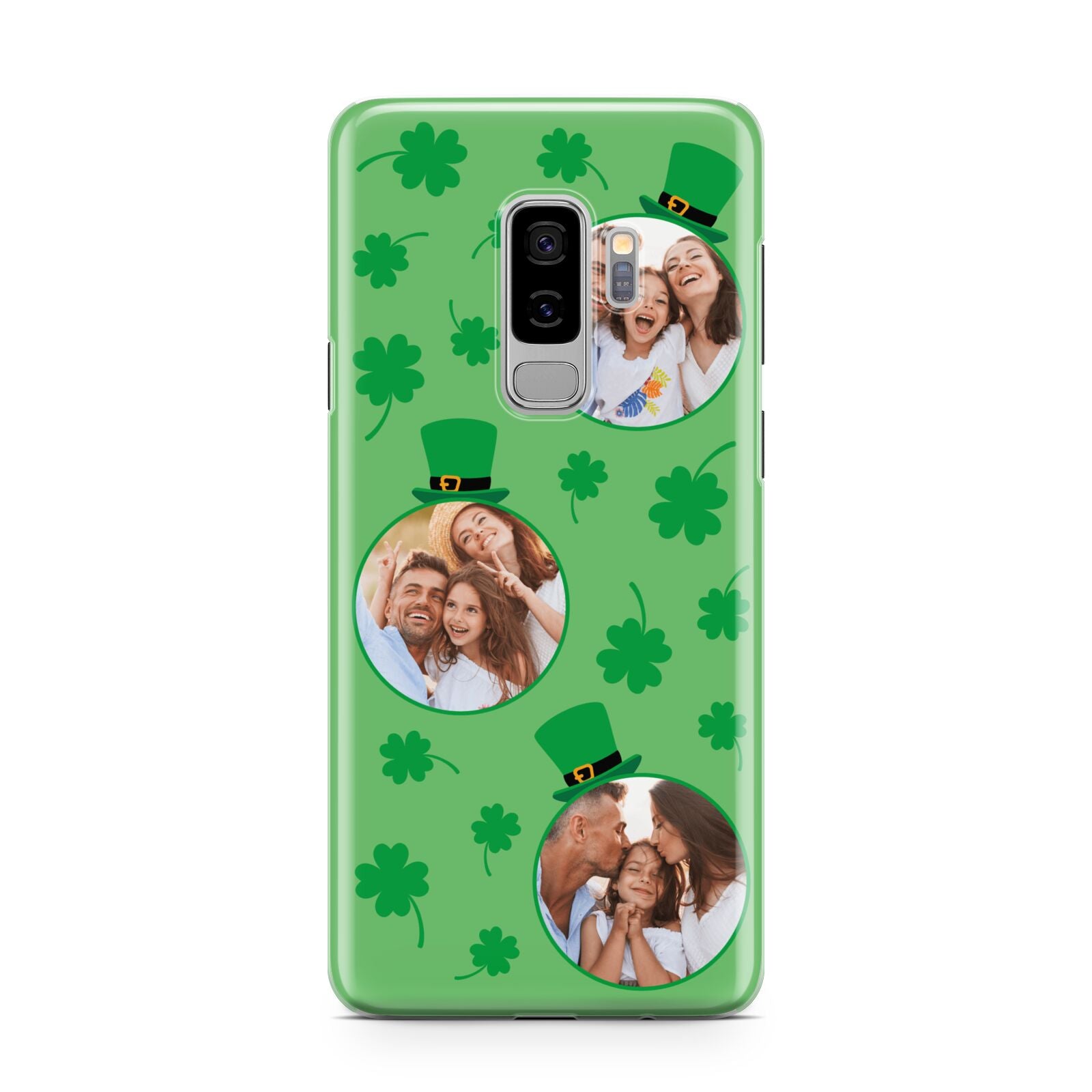 St Patricks Day Personalised Photo Samsung Galaxy S9 Plus Case on Silver phone