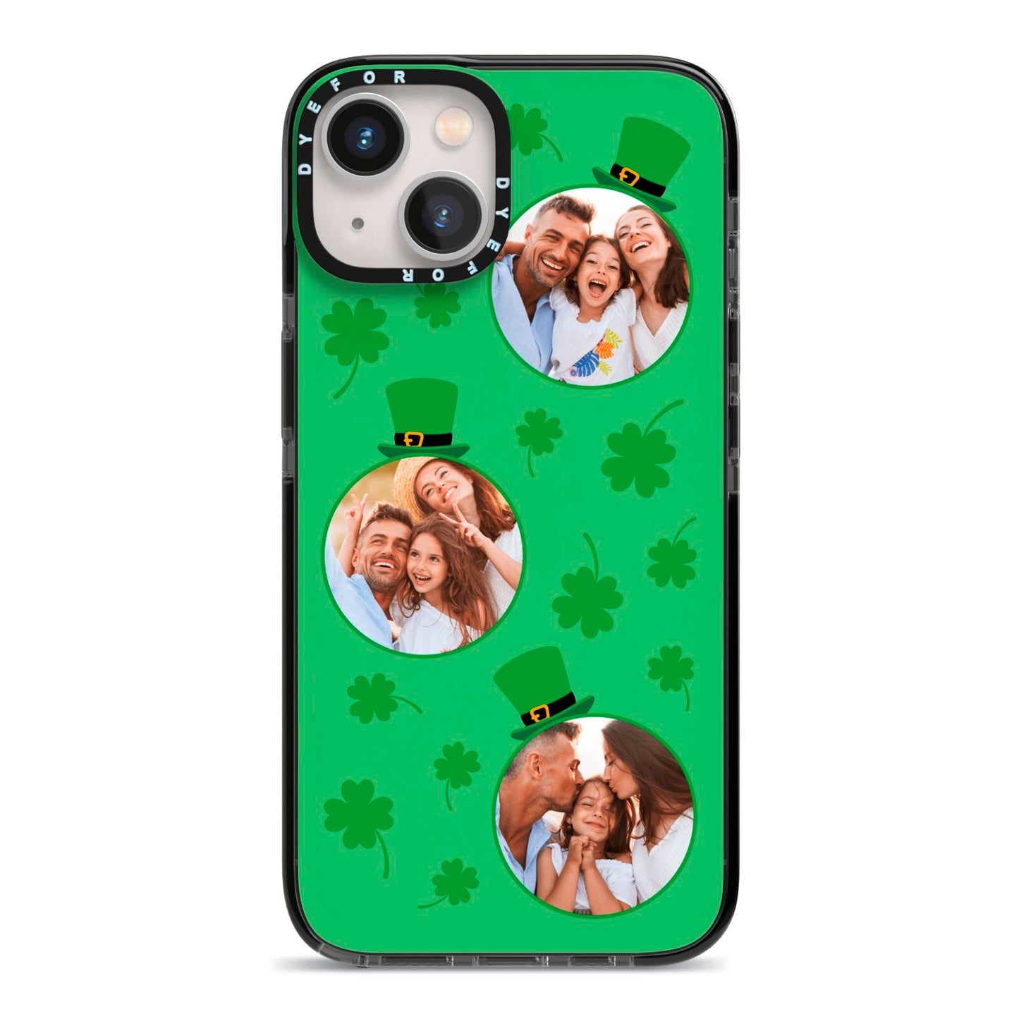 St Patricks Day Personalised Photo iPhone 13 Black Impact Case on Silver phone