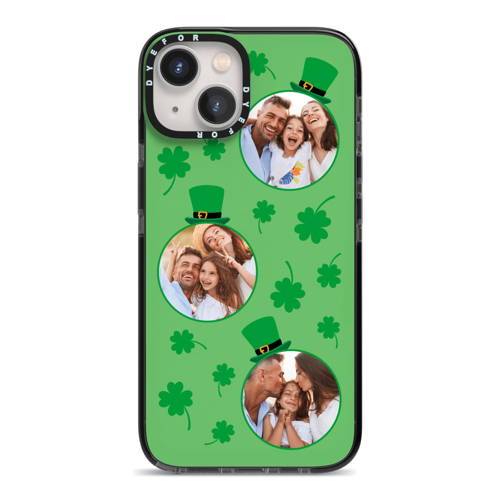 St Patricks Day Personalised Photo iPhone 13 Black Impact Case on Silver phone