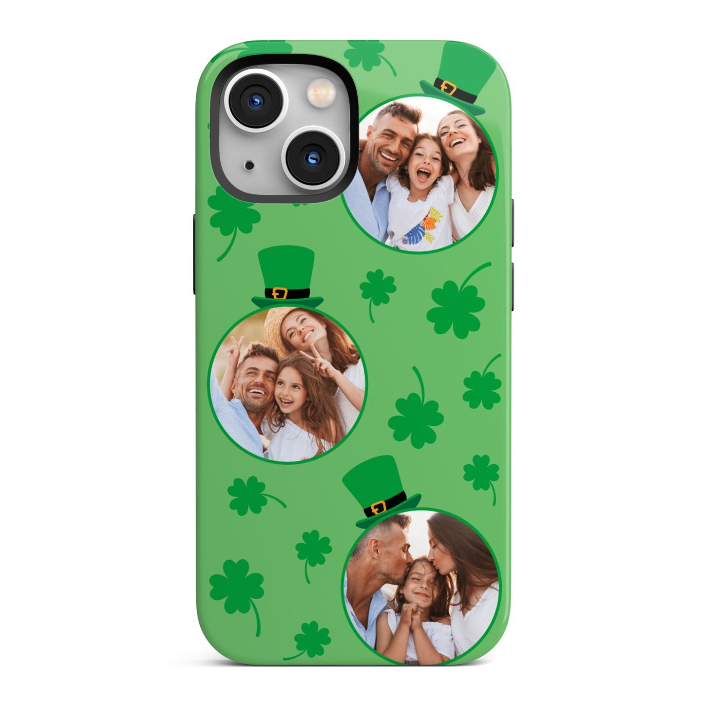 St Patricks Day Personalised Photo iPhone 13 Mini Full Wrap 3D Tough Case