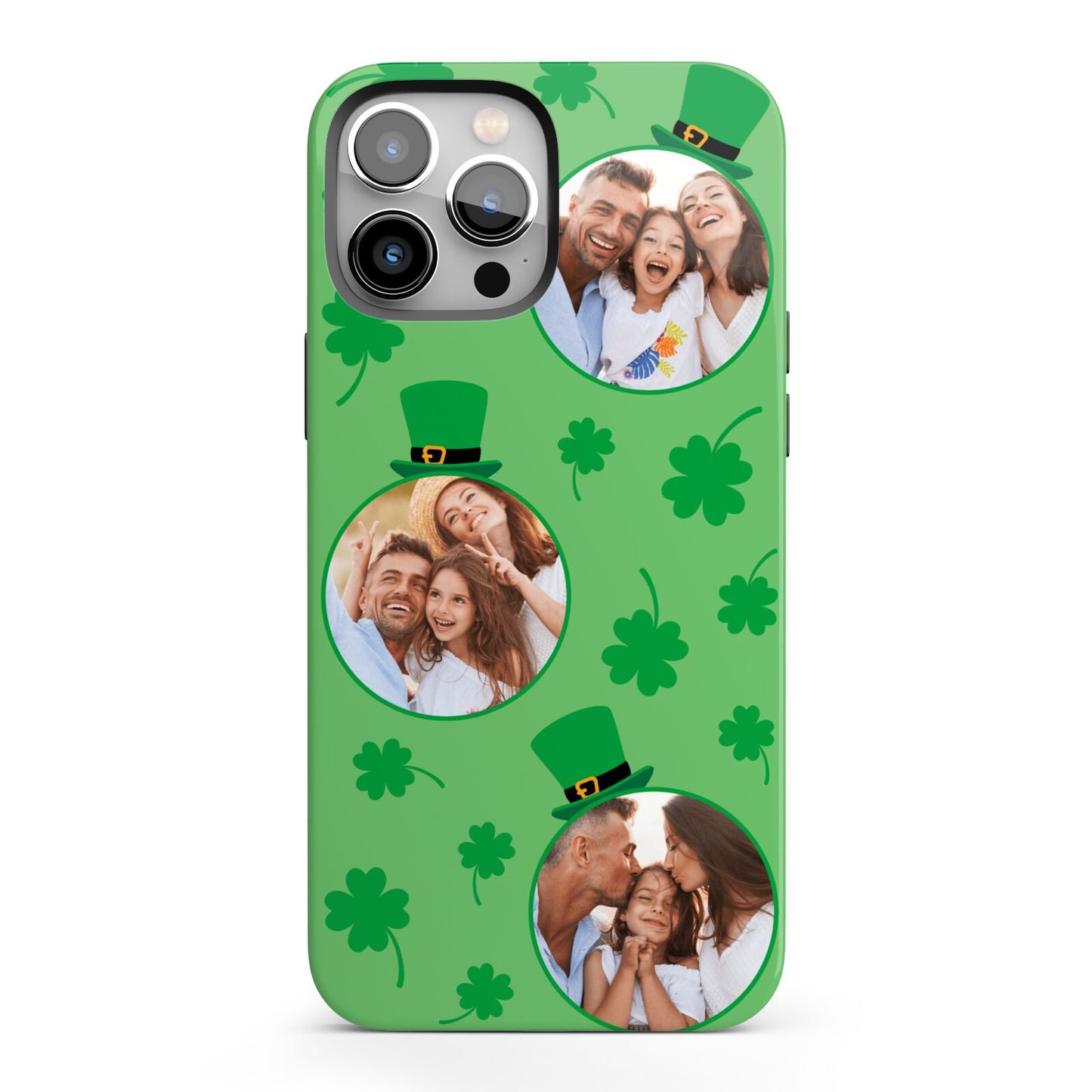 St Patricks Day Personalised Photo iPhone 13 Pro Max Full Wrap 3D Tough Case