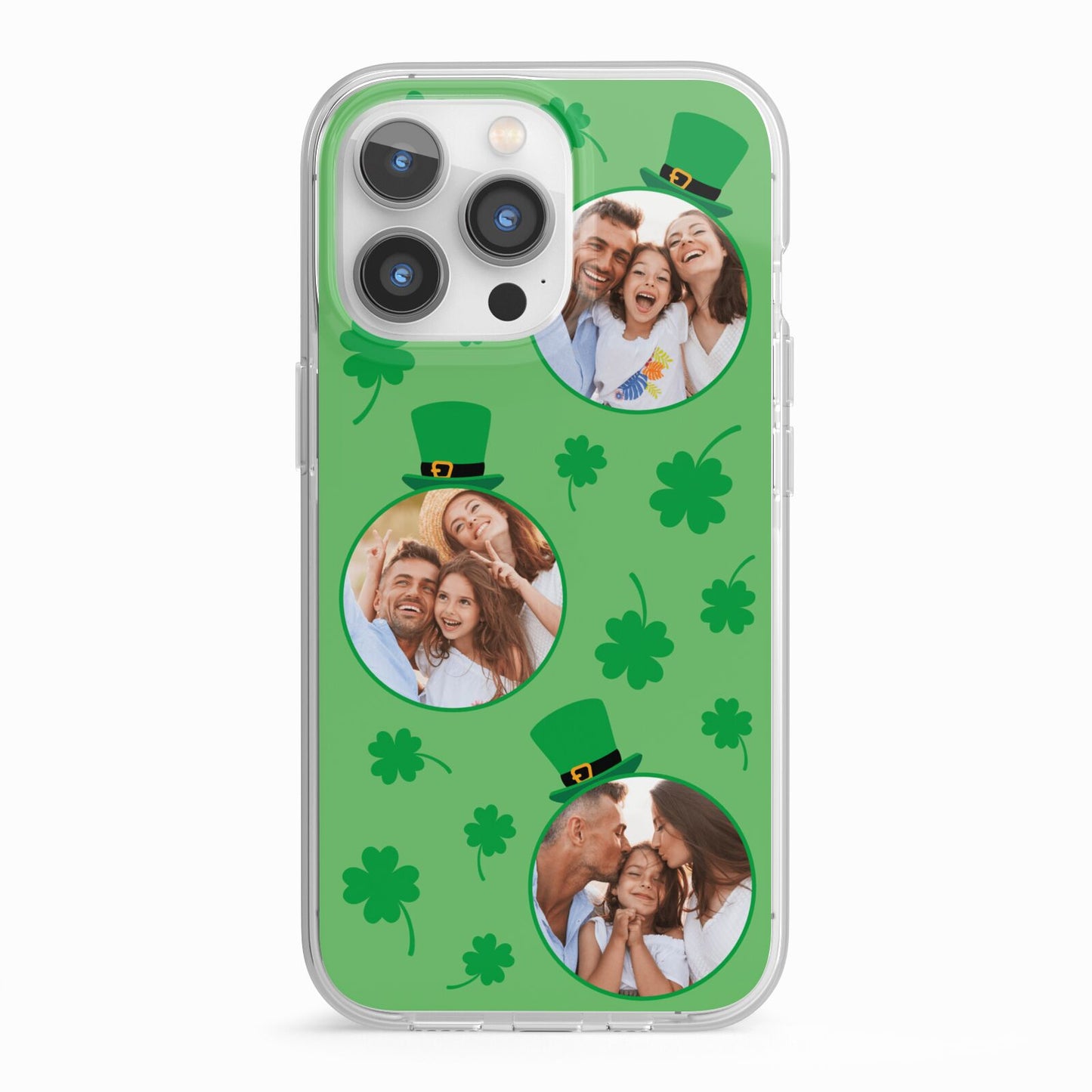 St Patricks Day Personalised Photo iPhone 13 Pro TPU Impact Case with White Edges