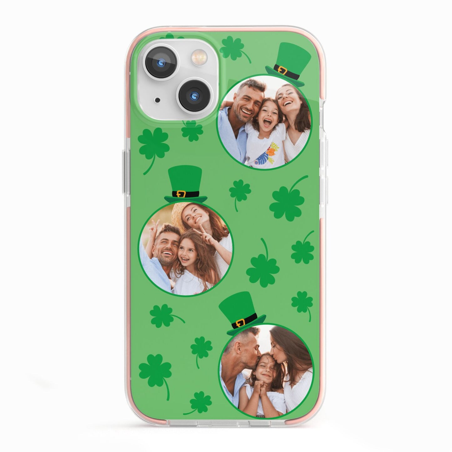 St Patricks Day Personalised Photo iPhone 13 TPU Impact Case with Pink Edges