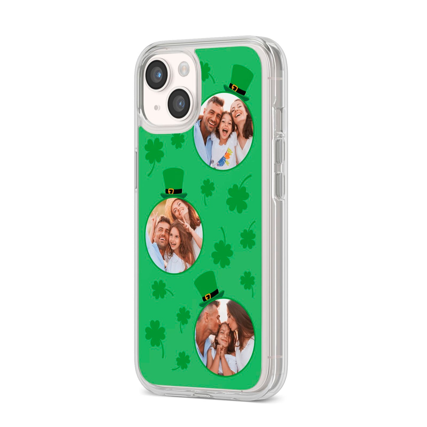 St Patricks Day Personalised Photo iPhone 14 Clear Tough Case Starlight Angled Image