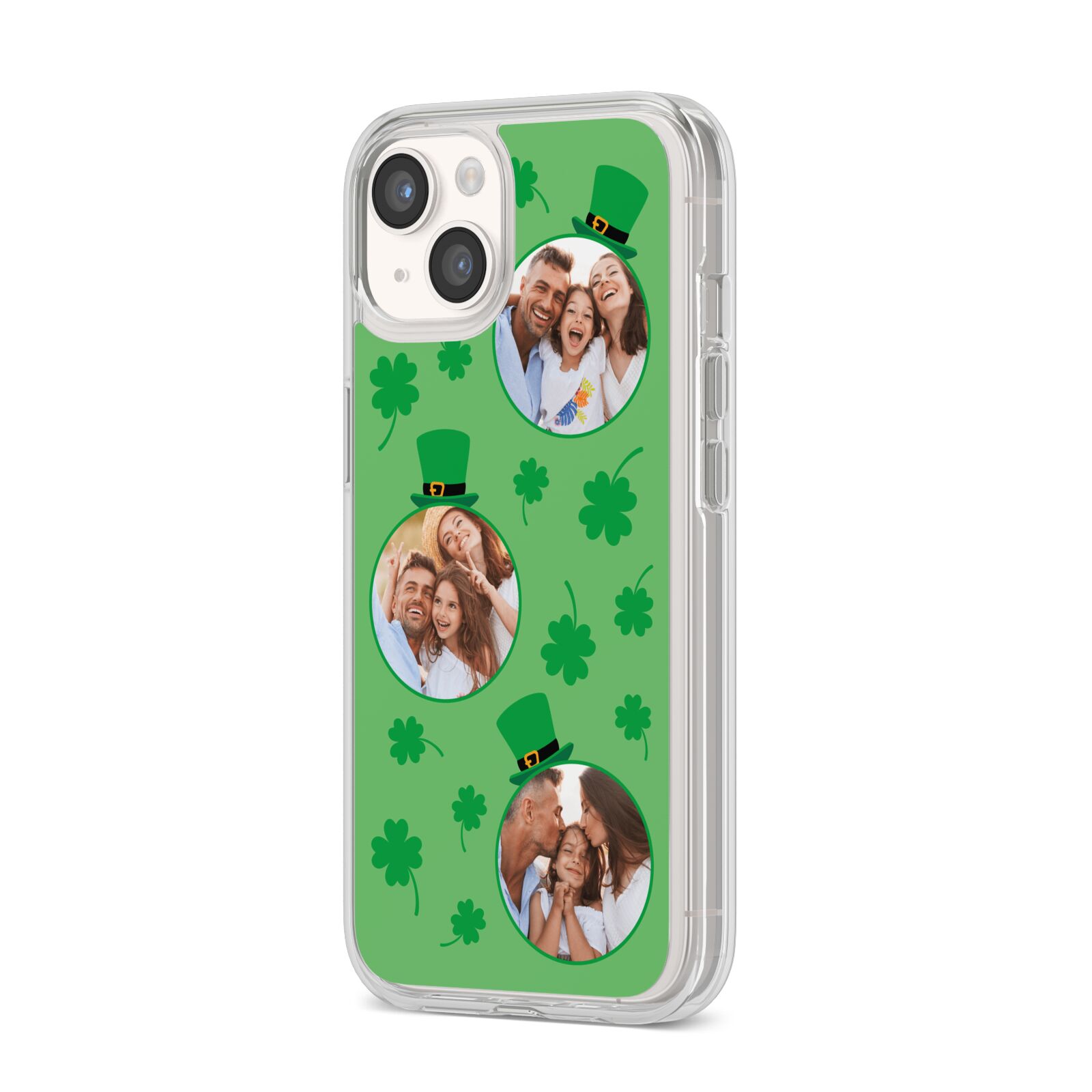 St Patricks Day Personalised Photo iPhone 14 Clear Tough Case Starlight Angled Image