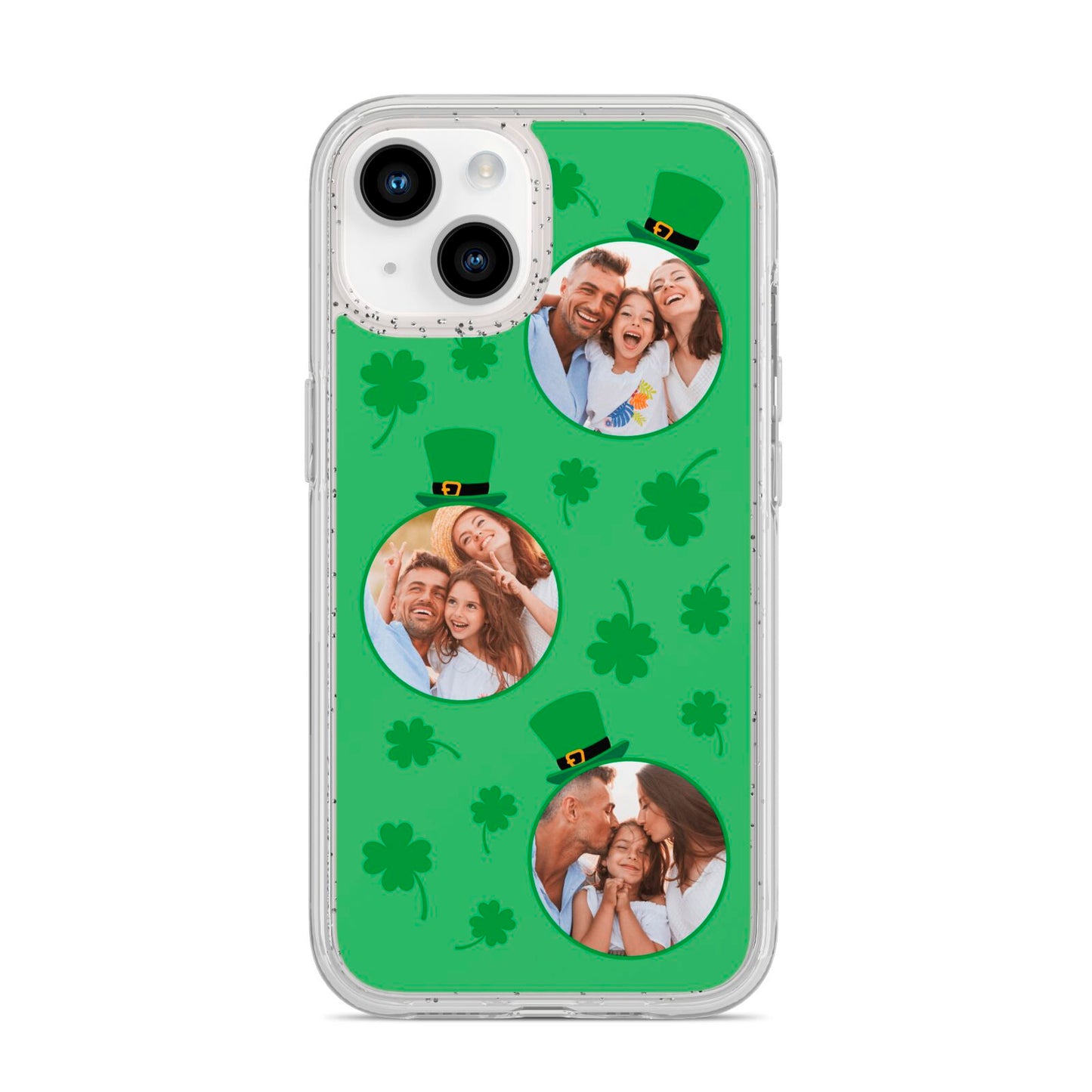 St Patricks Day Personalised Photo iPhone 14 Glitter Tough Case Starlight