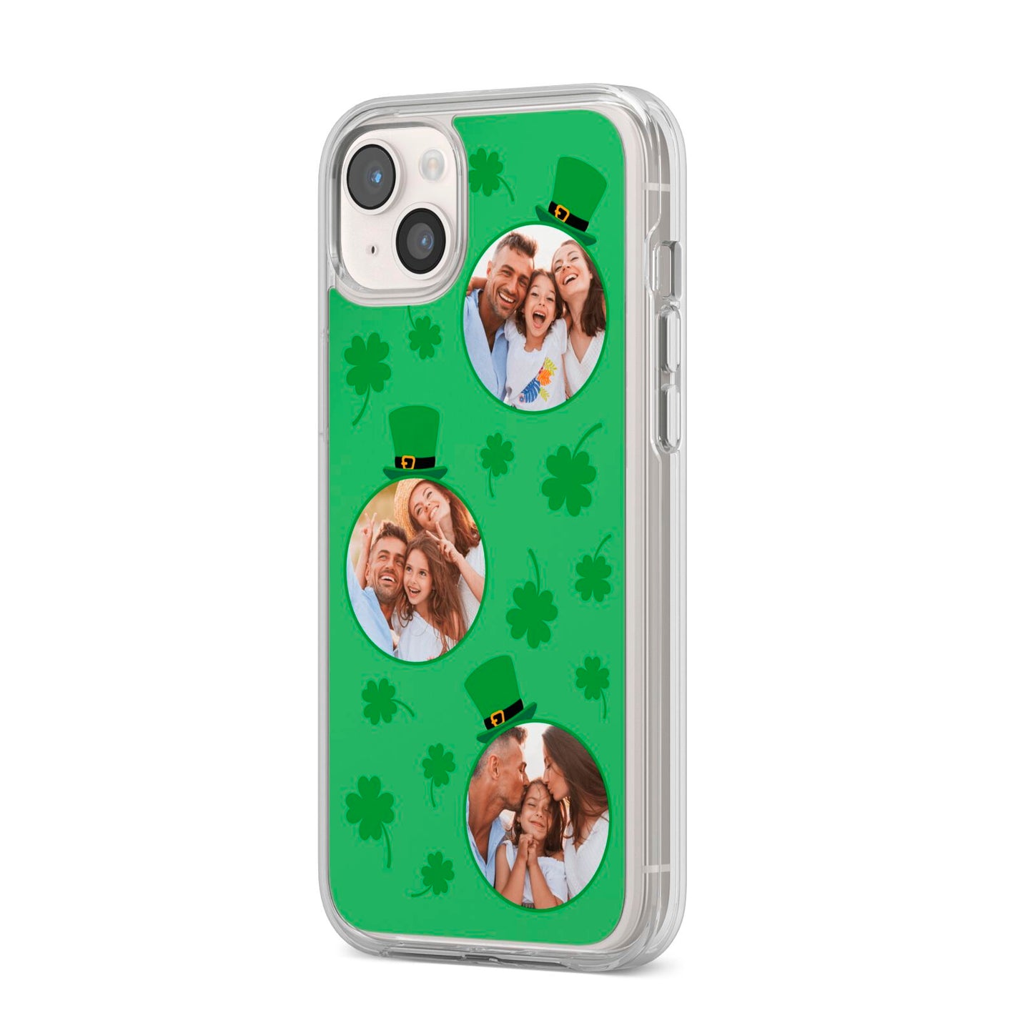 St Patricks Day Personalised Photo iPhone 14 Plus Clear Tough Case Starlight Angled Image