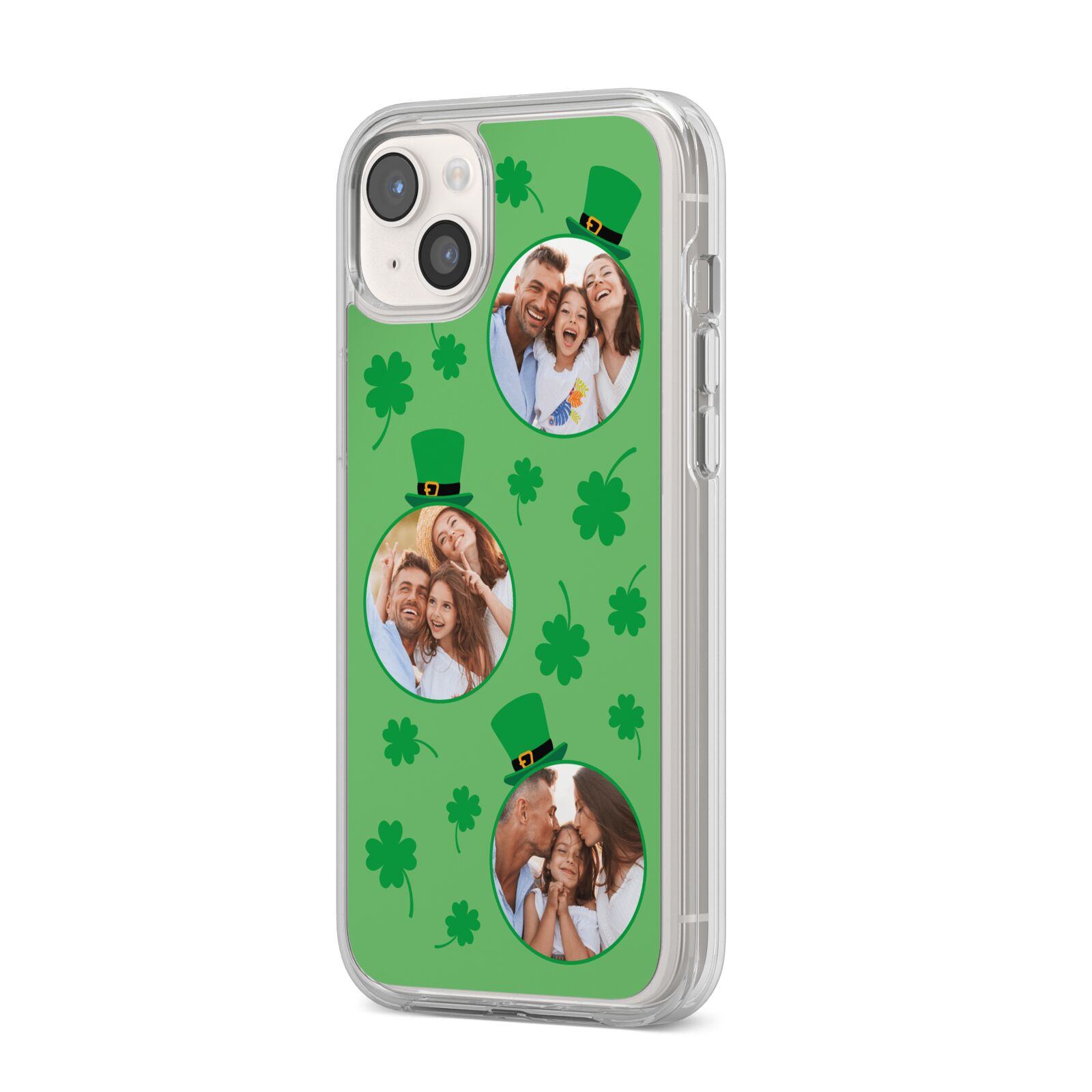 St Patricks Day Personalised Photo iPhone 14 Plus Clear Tough Case Starlight Angled Image