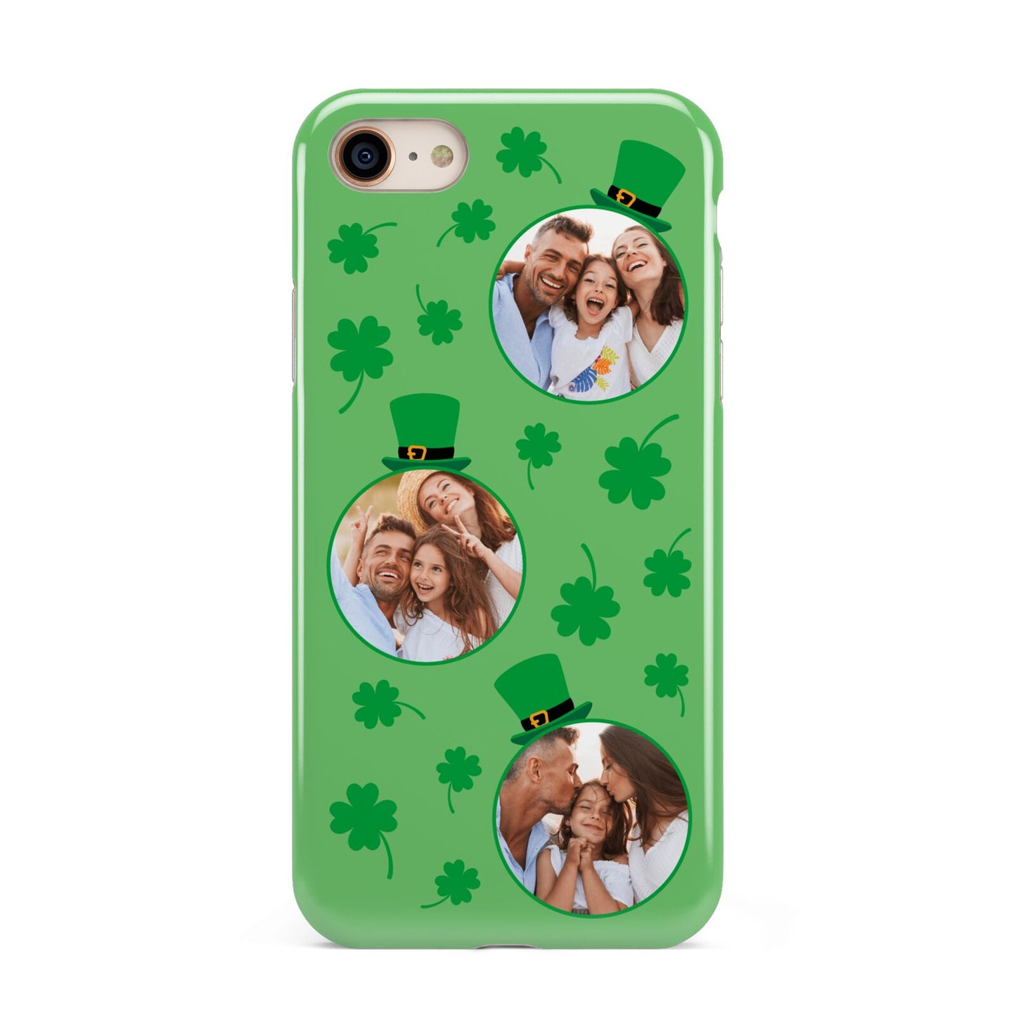 St Patricks Day Personalised Photo iPhone 8 3D Tough Case on Gold Phone