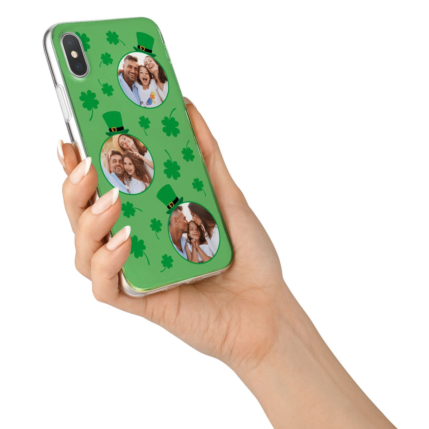 St Patricks Day Personalised Photo iPhone X Bumper Case on Silver iPhone Alternative Image 2