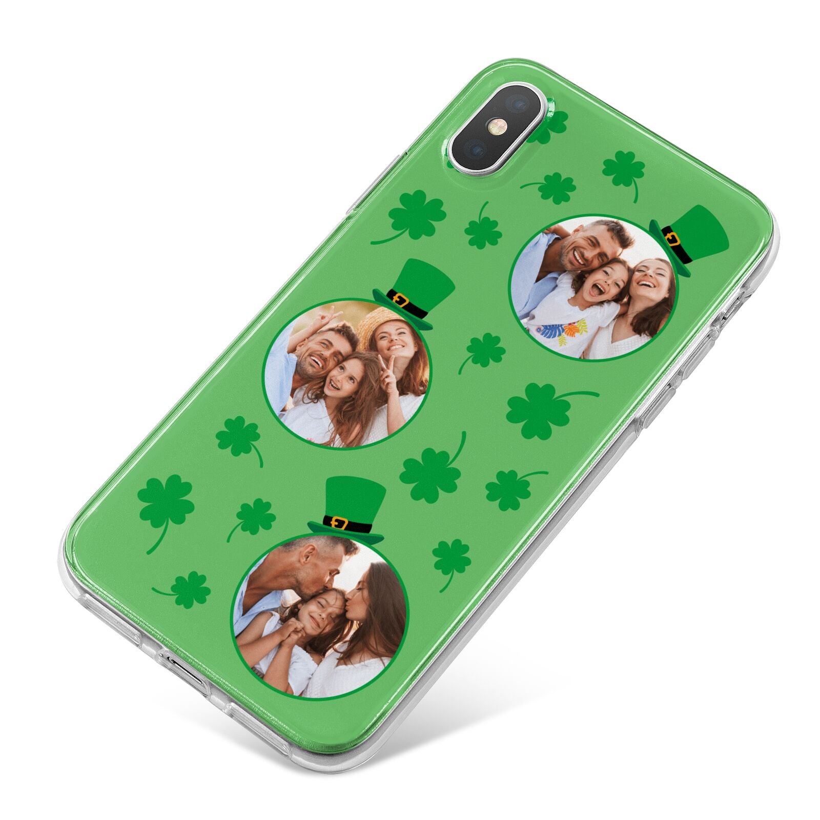 St Patricks Day Personalised Photo iPhone X Bumper Case on Silver iPhone