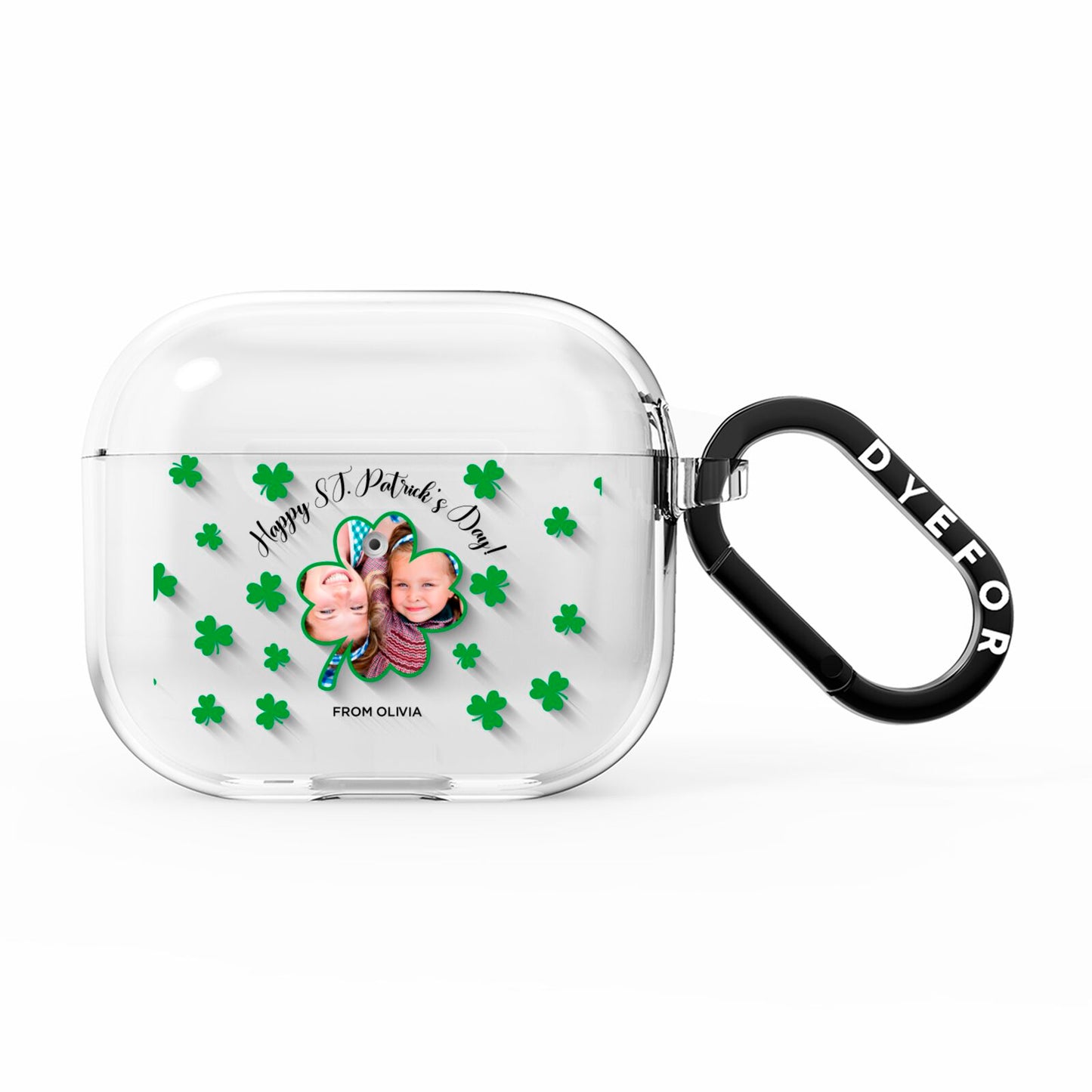 St Patricks Day Photo Upload AirPods Clear Case 3rd Gen