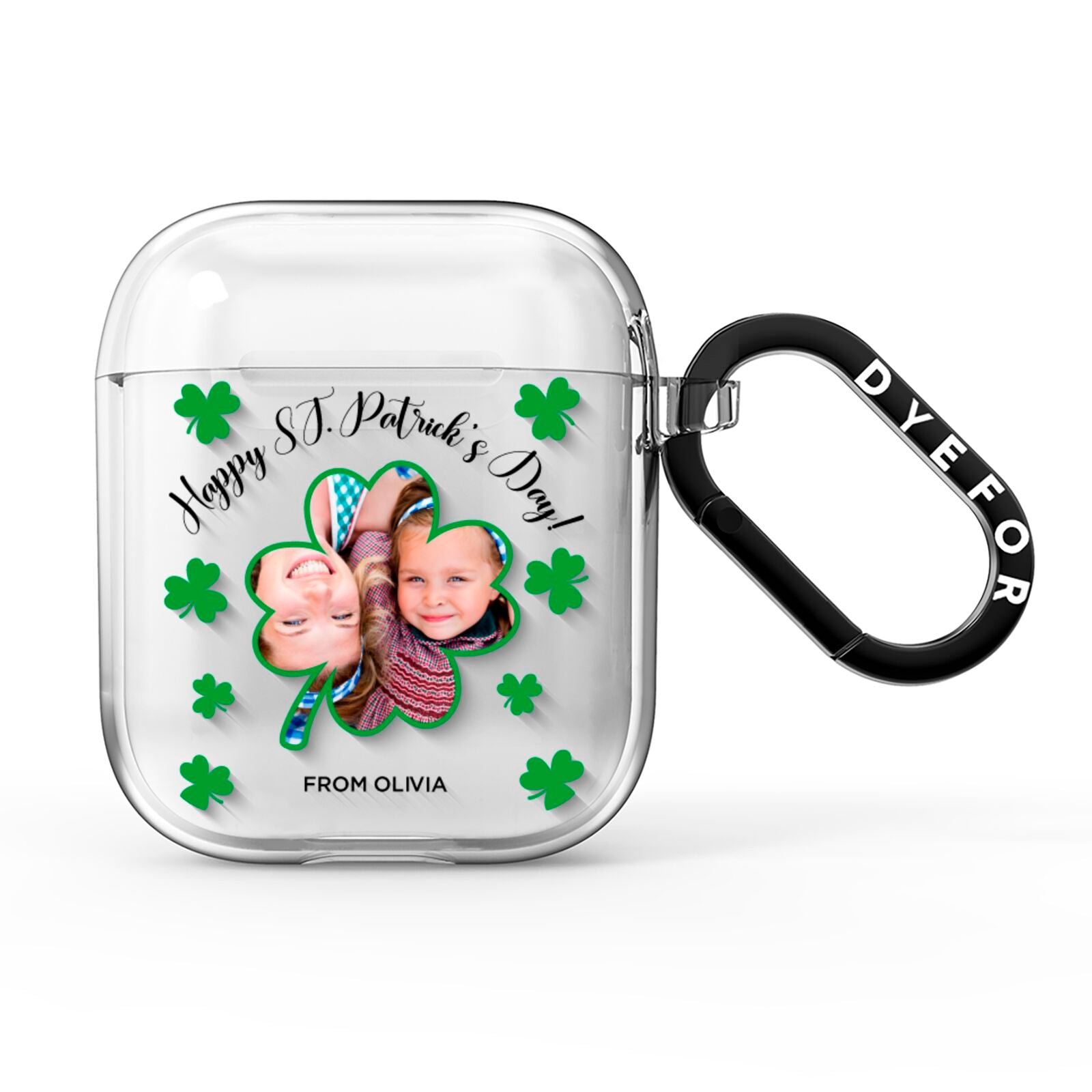 St Patricks Day Photo Upload AirPods Clear Case