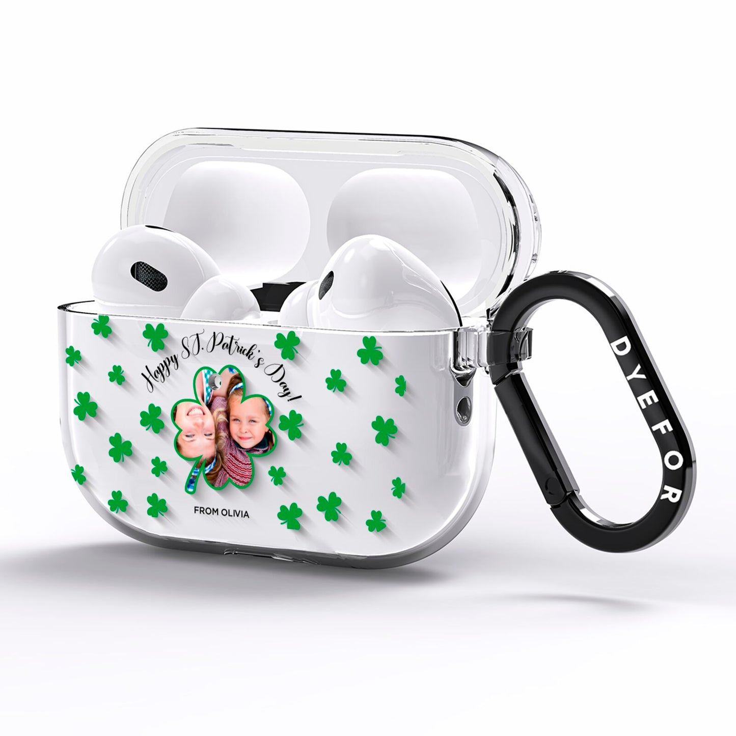 St Patricks Day Photo Upload AirPods Pro Clear Case Side Image