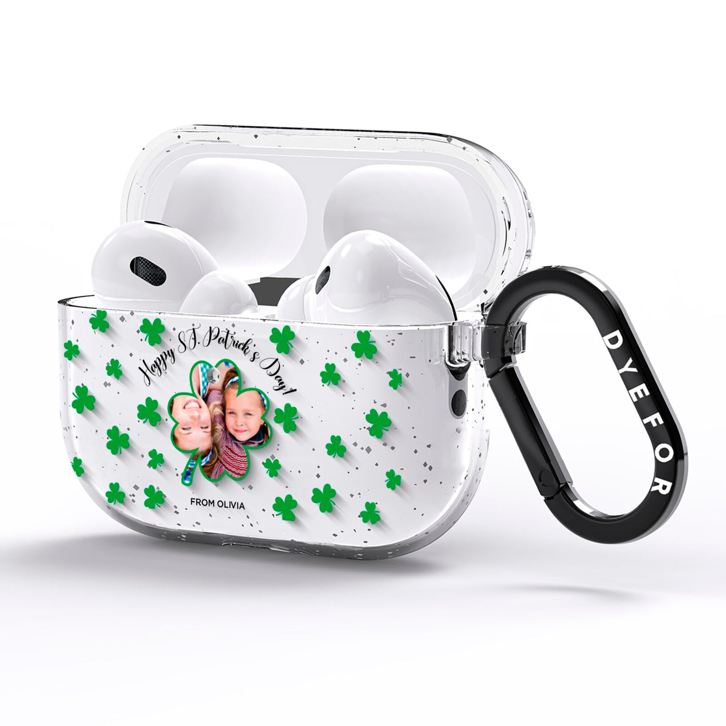 St Patricks Day Photo Upload AirPods Pro Glitter Case Side Image
