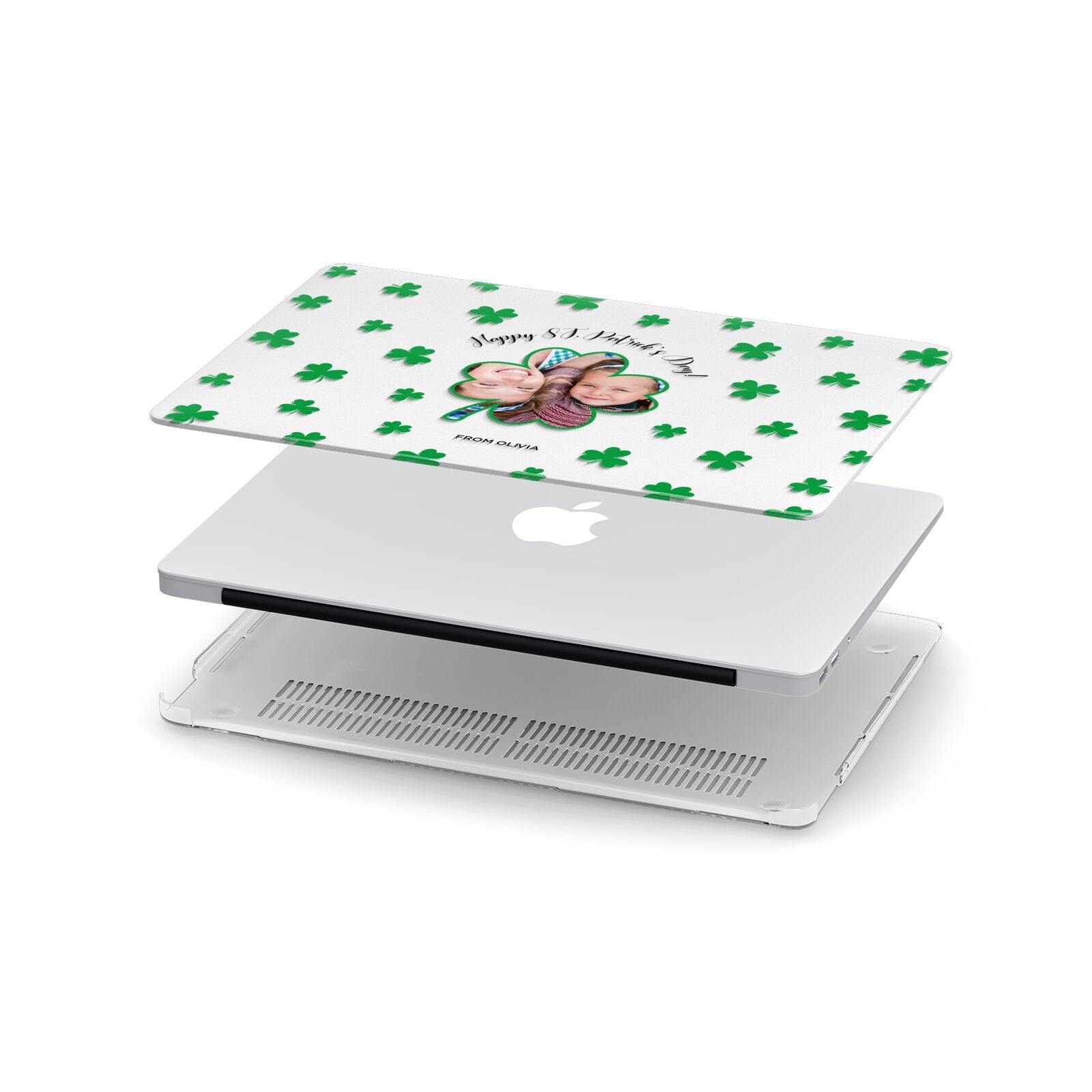 St Patricks Day Photo Upload Apple MacBook Case in Detail