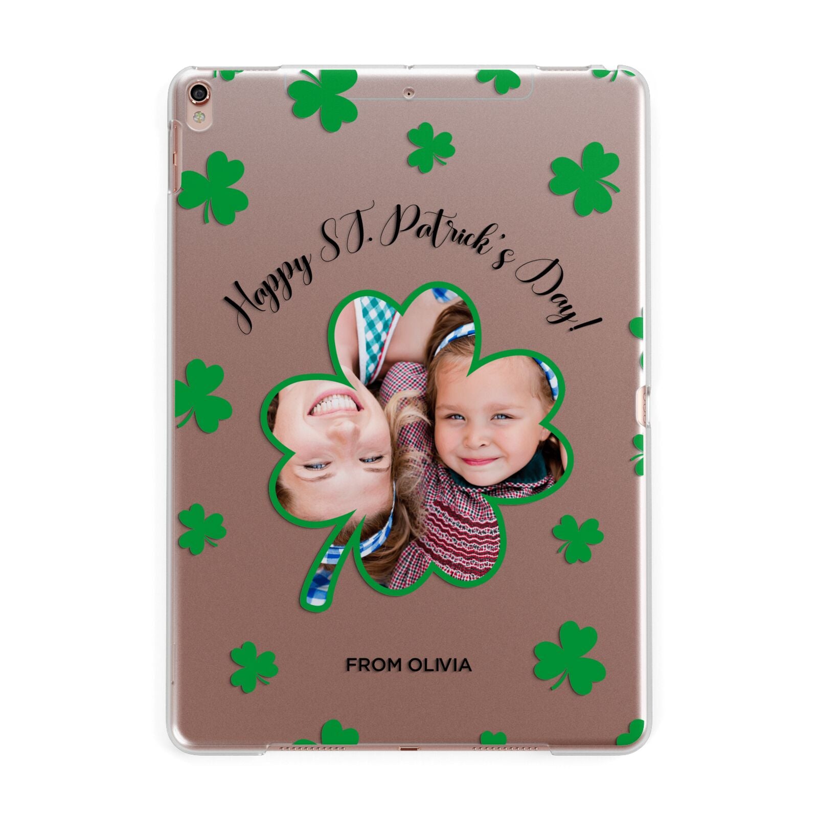 St Patricks Day Photo Upload Apple iPad Rose Gold Case