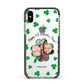 St Patricks Day Photo Upload Apple iPhone Xs Impact Case Black Edge on Silver Phone