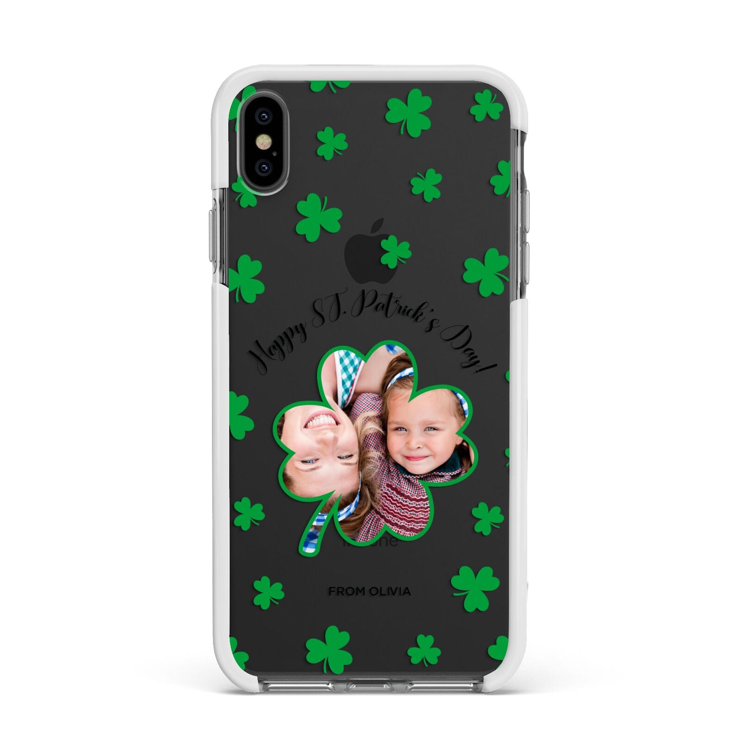 St Patricks Day Photo Upload Apple iPhone Xs Max Impact Case White Edge on Black Phone