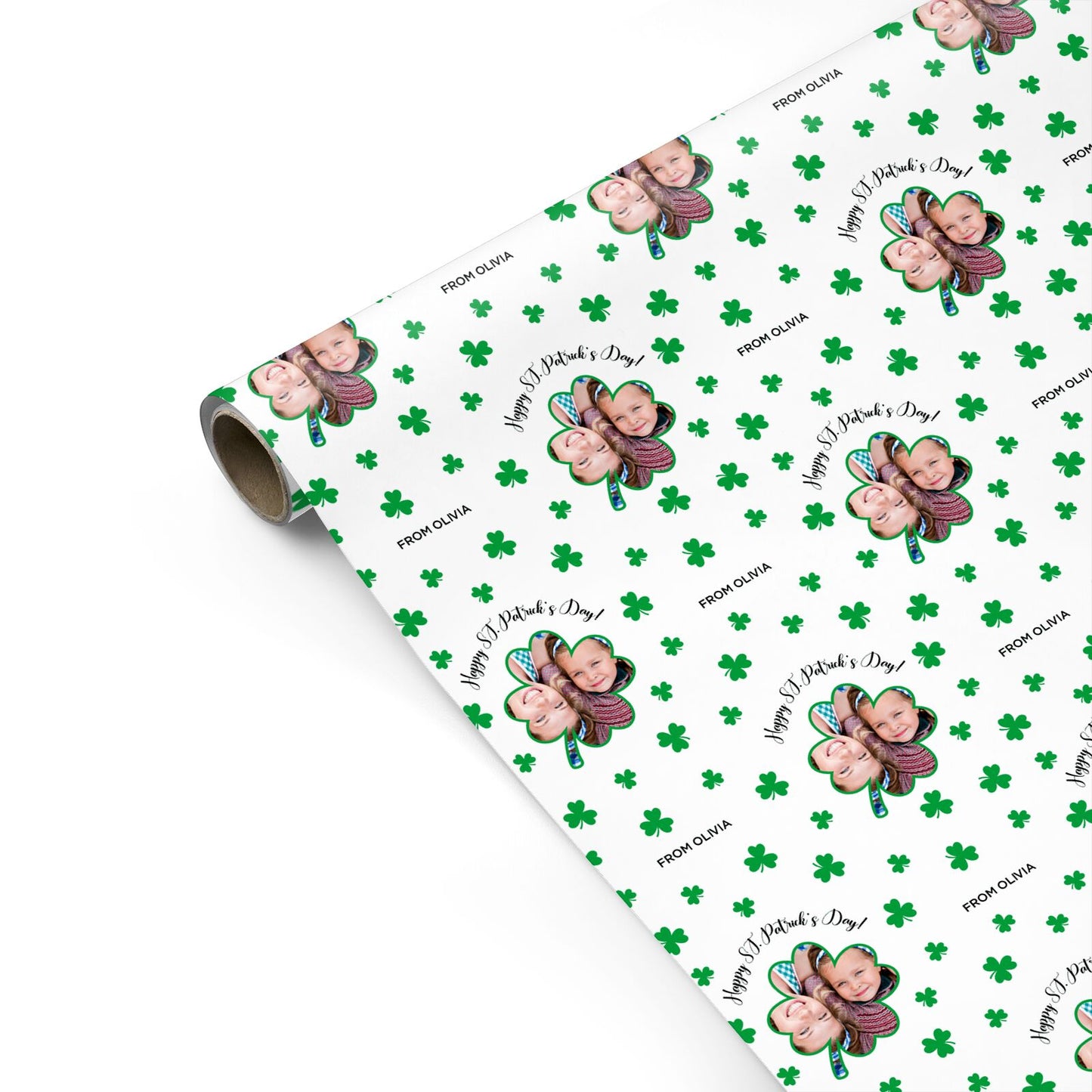 St Patricks Day Photo Upload Personalised Gift Wrap