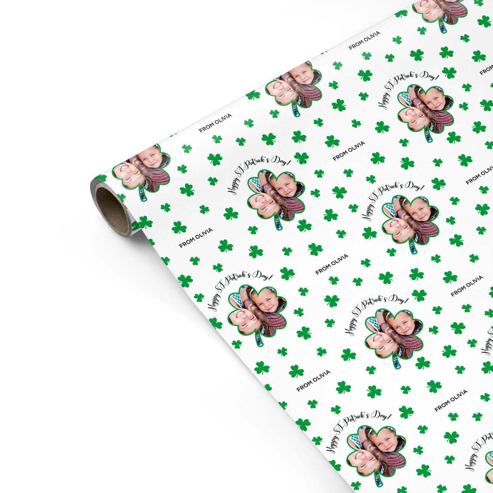 St Patricks Day Photo Upload Personalised Gift Wrap