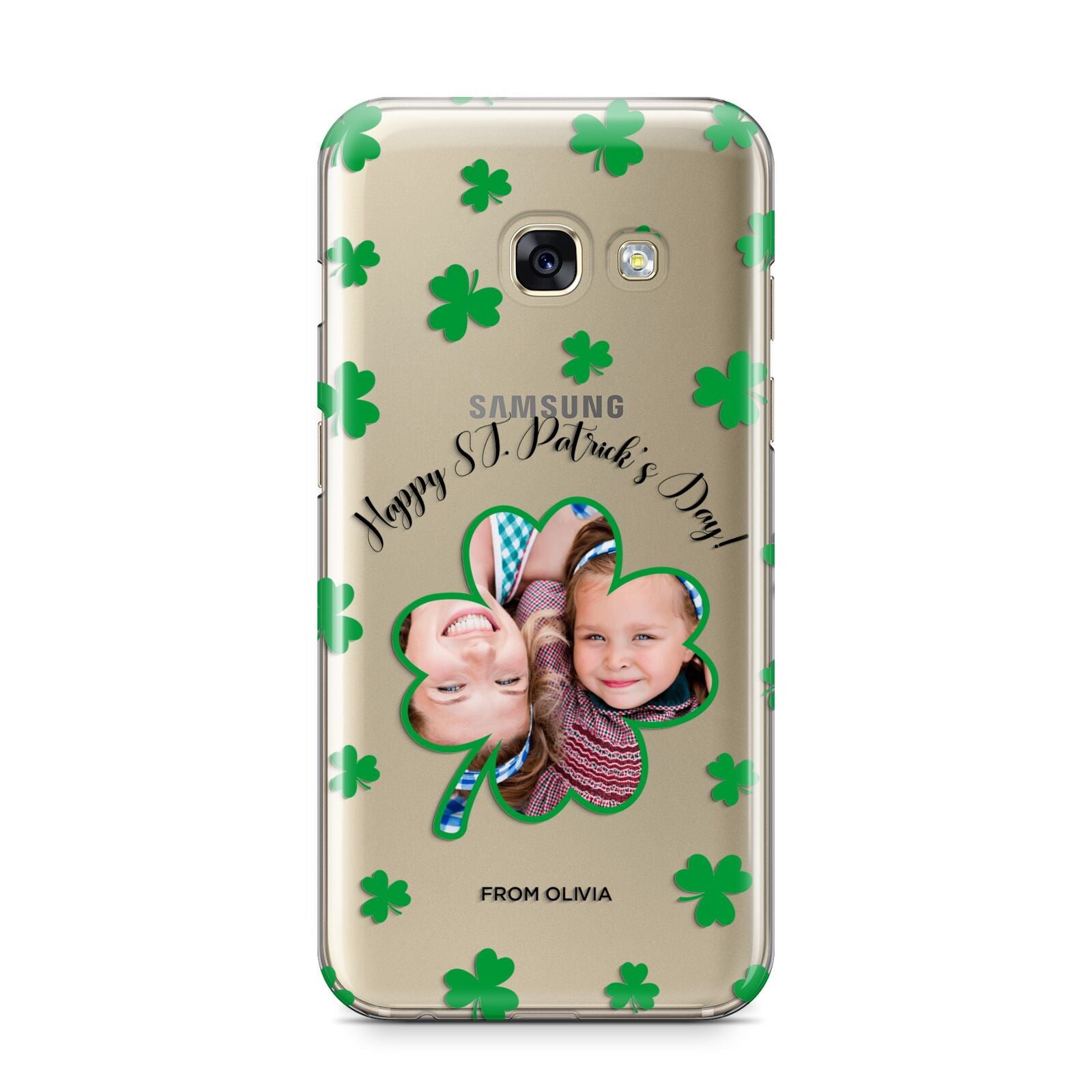 St Patricks Day Photo Upload Samsung Galaxy A3 2017 Case on gold phone
