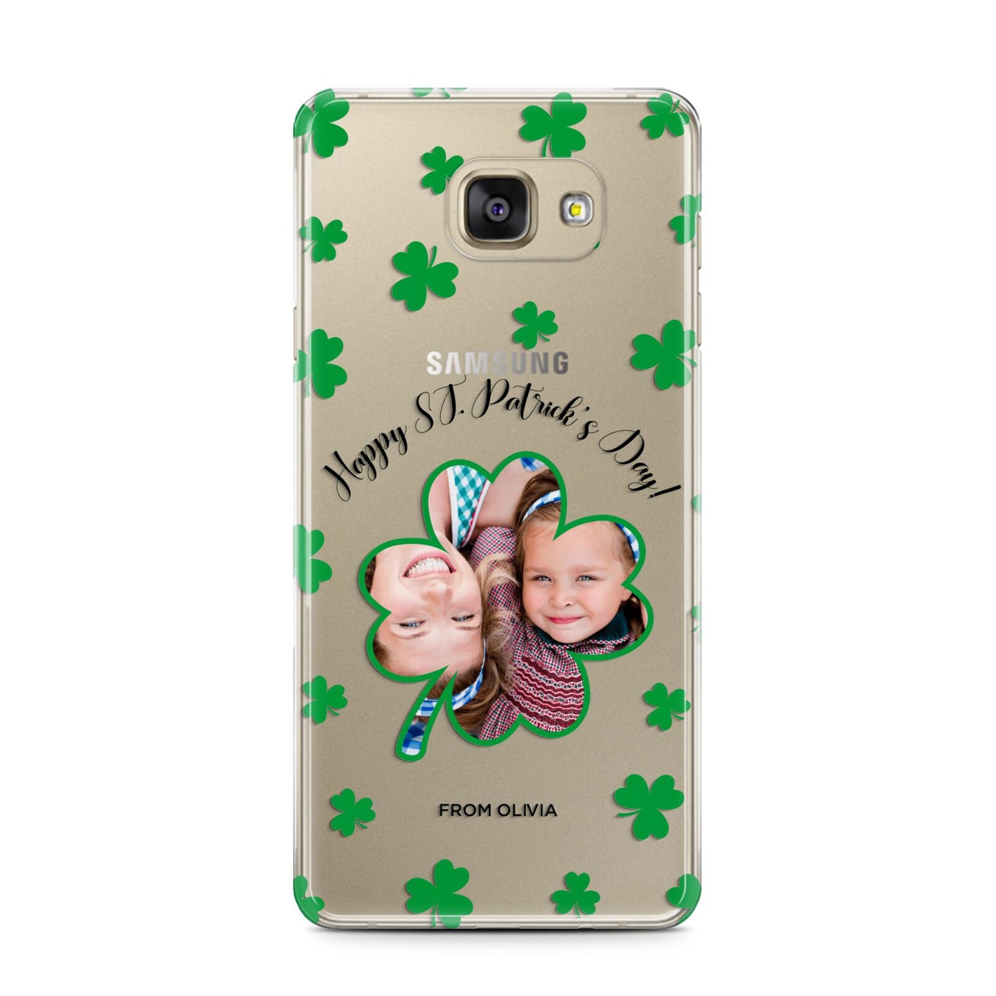St Patricks Day Photo Upload Samsung Galaxy A7 2016 Case on gold phone
