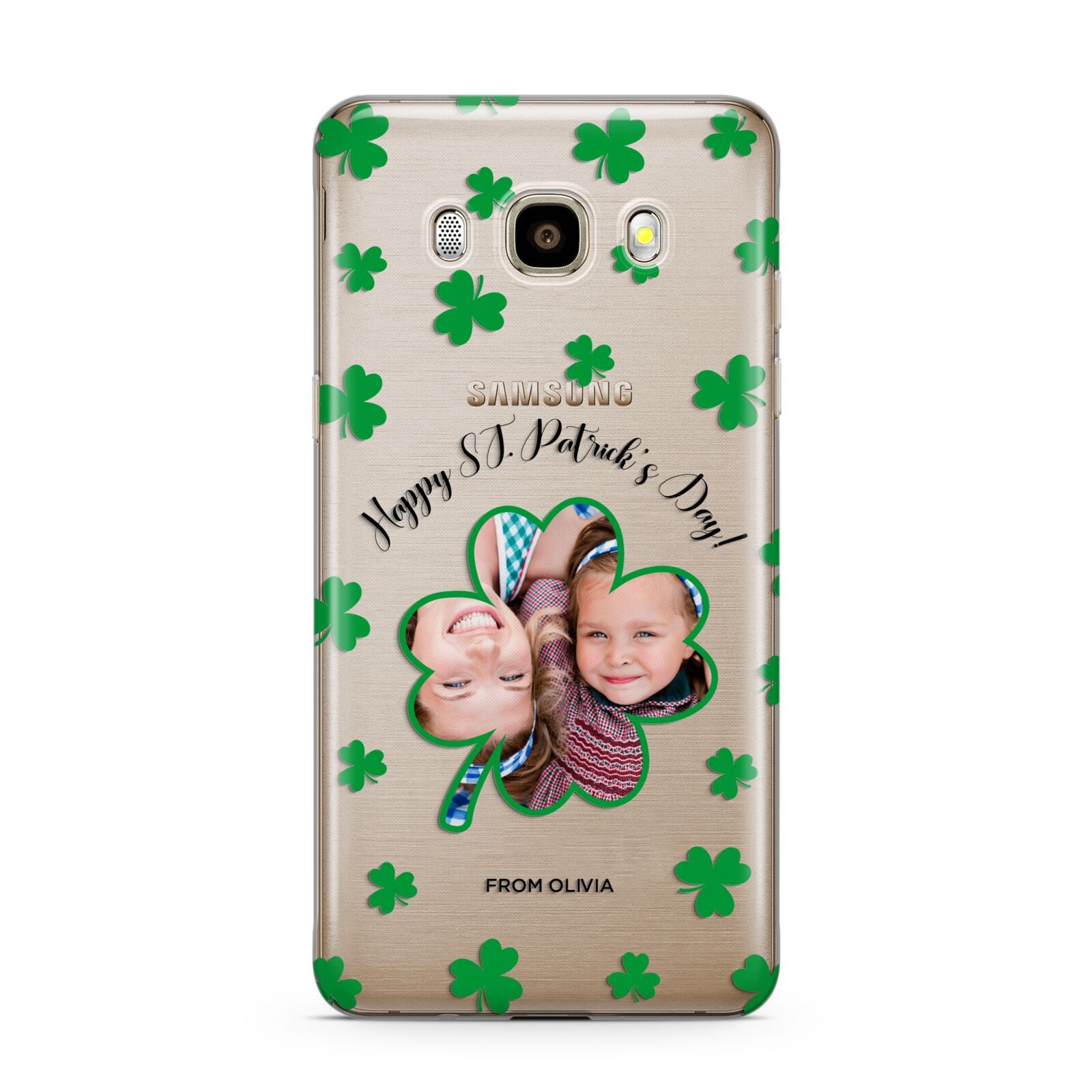 St Patricks Day Photo Upload Samsung Galaxy J7 2016 Case on gold phone