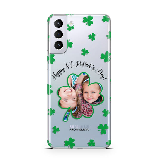 St Patricks Day Photo Upload Samsung S21 Plus Phone Case