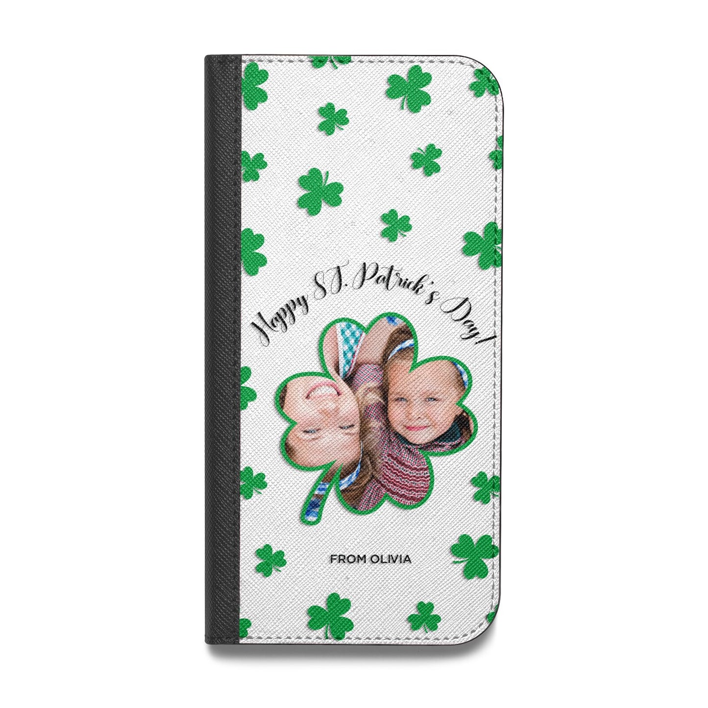St Patricks Day Photo Upload Vegan Leather Flip Samsung Case