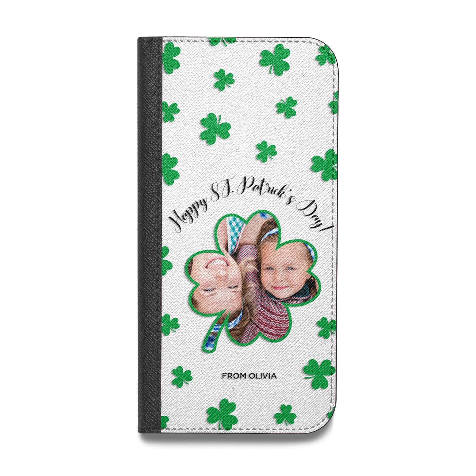 St Patricks Day Photo Upload Vegan Leather Flip Samsung Case